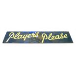 A large original advertising enamel sign 'Players Please' 40x177cm