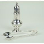 A William IV hallmarked silver sugar sifter Of plain baluster form with stepped rim,