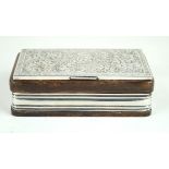 A German 800 grade silver and oak box Of rectangular form,