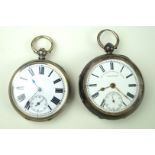 A hallmarked silver pocket watch The face marked The Express English Lever J.G.
