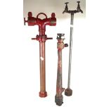 A collection of fire brigade equipment, mid 20th Century To include stirrup pump, twin tap head,
