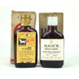 2 miniature bottles very rare collectable whisky from 1950's Being a White Horse from 1958 and an