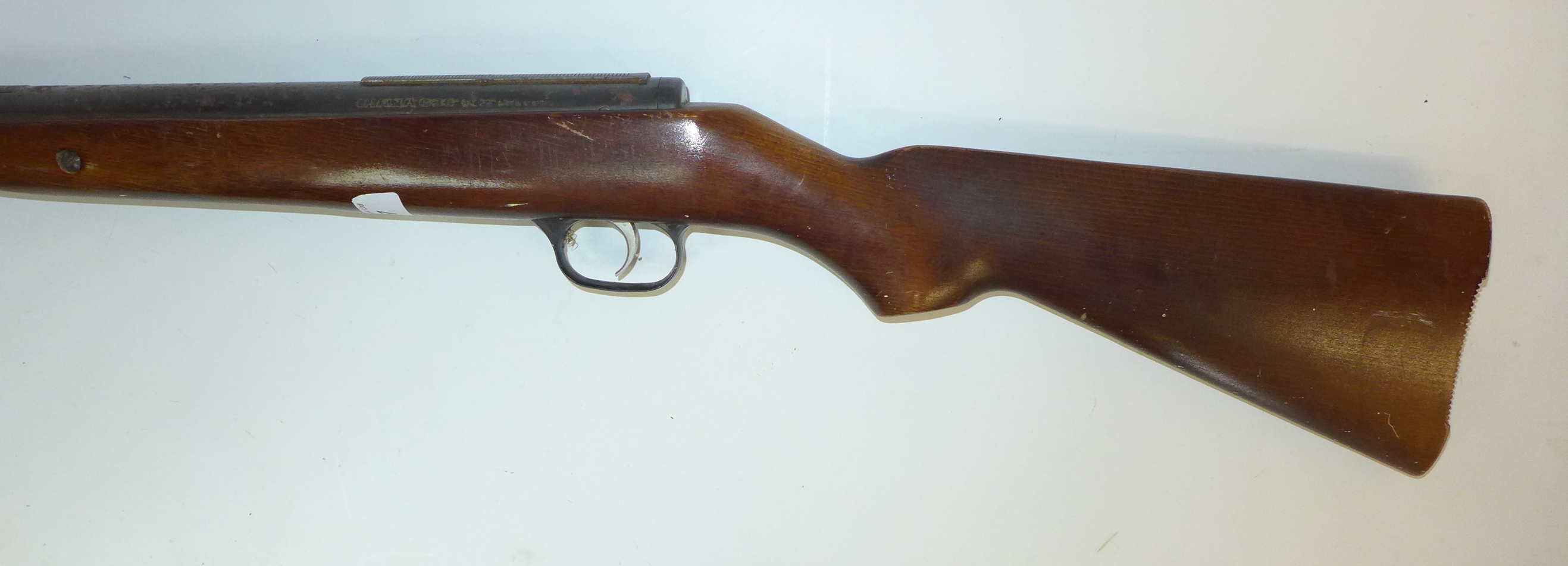 * A .22 calibre Diana G36 air rifle 45cm barrel, fixed sights, wooden stock.