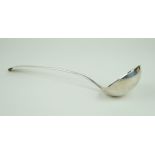 A George II hallmarked silver serving ladle With engraved initials to handle,