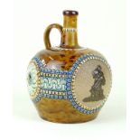 A Doulton Lambeth Art Ware Whisky jug Of bulbous form having relief decoration surrounding a