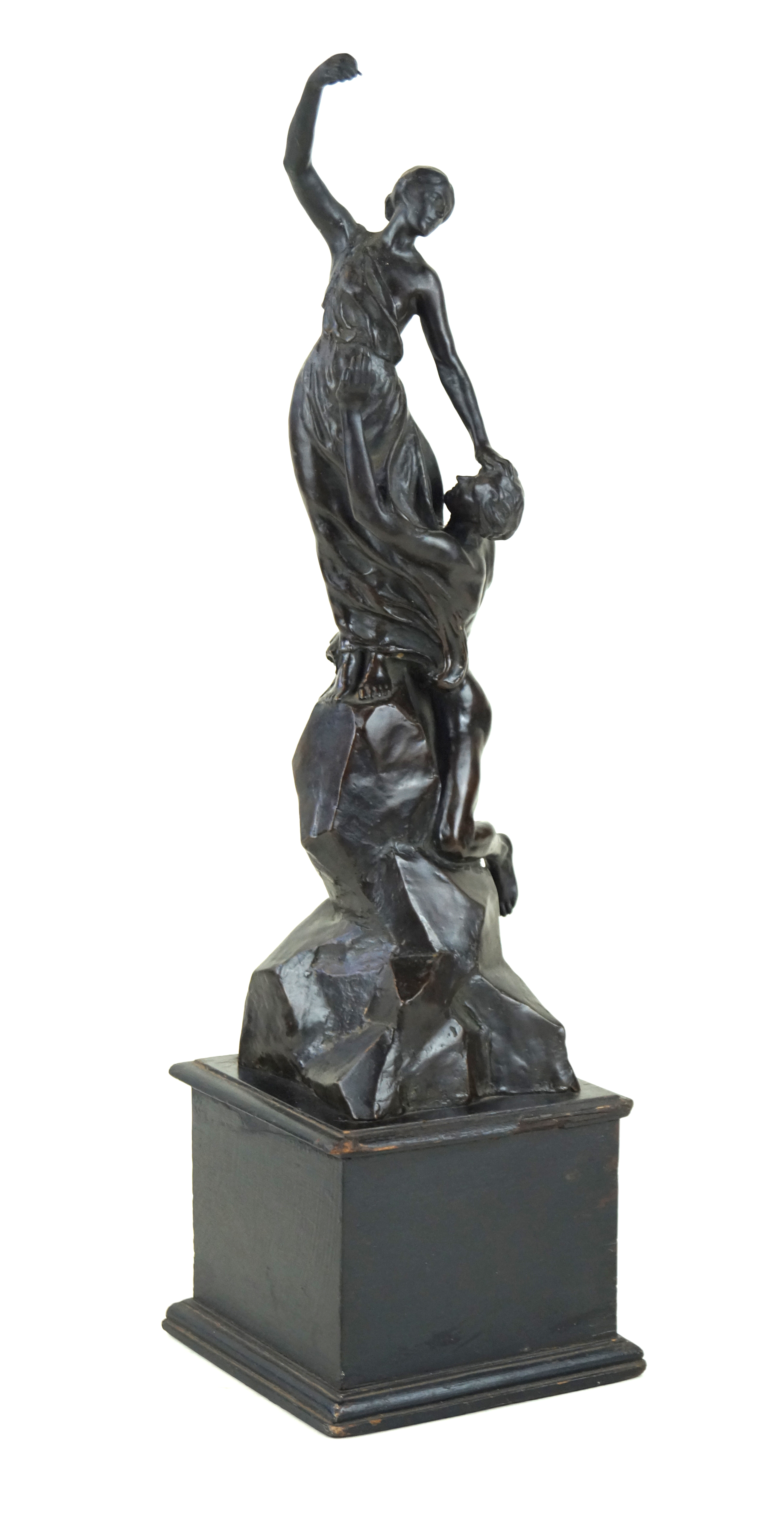 A bronzed spelter figure group Early 20th Century,