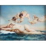 After Leon Victor Dupre hand-painted miniature Depicting a nude lady lying on sea bed,