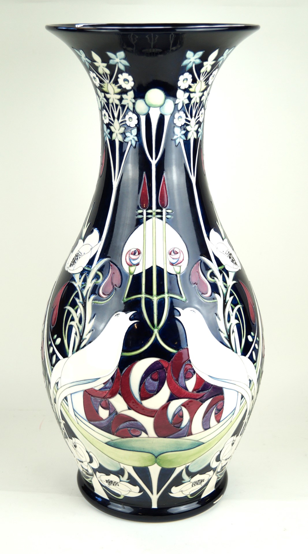 A large and impressive modern Moorcroft pottery vase 'Talwin' shape number RN3/27,