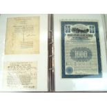 An album containing approx 108 share certificates To include New York Providence and Boston
