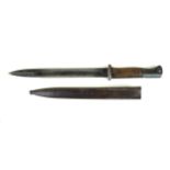 An Imperial German model S844/98 bayonet 25cm single edged single fullered blade marked J.A.