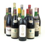 12 bottles 'mixed bag' Lot mature wines Comprising 3 bottles Bourgogne Rouge Pierre Bouree 1983,