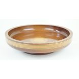 A contemporary Peter Hall & Son mahogany bowl In the Sheraton style, with central inlaid motif,