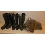 Five pairs of wellingtons Comprising four pairs by Jack Pyke, sizes 9½, 10 and two pairs of size 11,