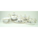 An early 19th Century Spode bat-printed twenty six piece tea and coffee service Comprising teapot,