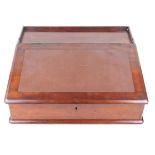 An Edwardian inlaid mahogany travelling writing slope With brown leather effect slope,