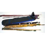 A large quantity of modern fishing tackle To include virtually new canvas covered bag,