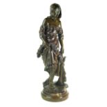 Pandora Eutrope Bouret (1833-1906) French bronze figure 'Retour des Champs' impressed signature to