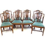 A set of eight Georgian revival mahogany dining chairs (6 + 2), c.