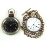 An Edward VII hallmarked silver pocket watch With Roman numerals and subsidiary seconds dial,
