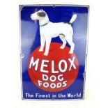 An original enamel advertising sign 'Melox Dog Food,