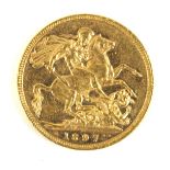 A Queen Victoria gold sovereign Melbourne mint dated 1897