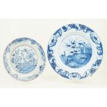 A mid 18th Century English Delft charger, painted in the Bristol manner Of circular form,