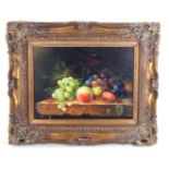Alfred Cope (20th Century) - 'Still life with fruit and goblet' Oil on canvas, signed,