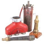 A collection of fire fighting equipment,