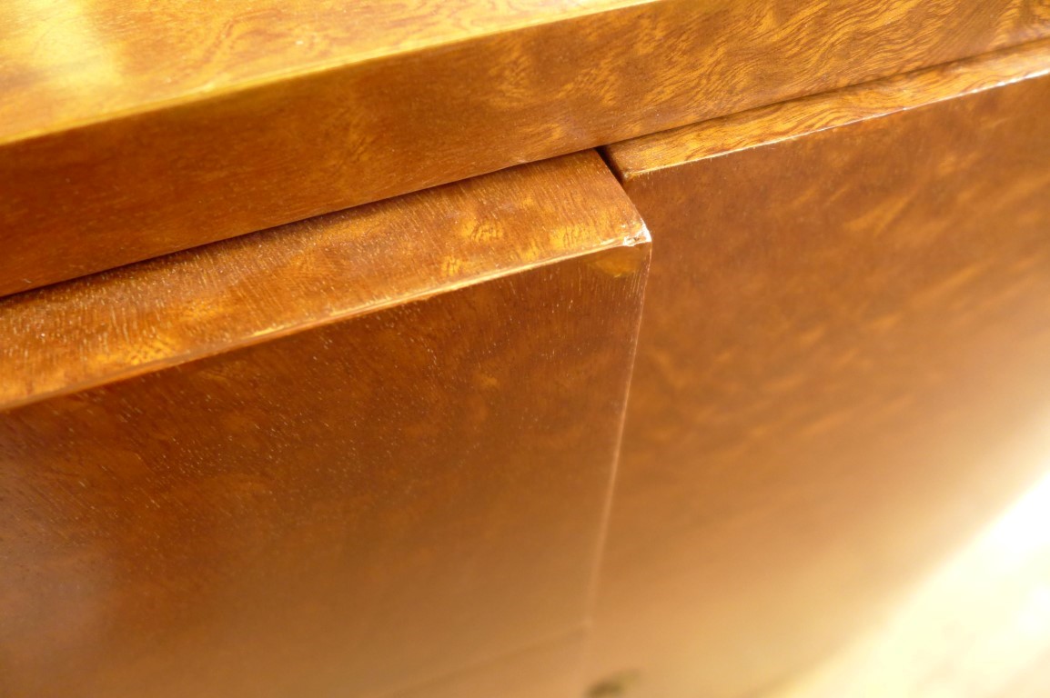 An Art Deco lacewood break front sideboard Having four drawers flanked by two cupboard doors, - Image 7 of 10