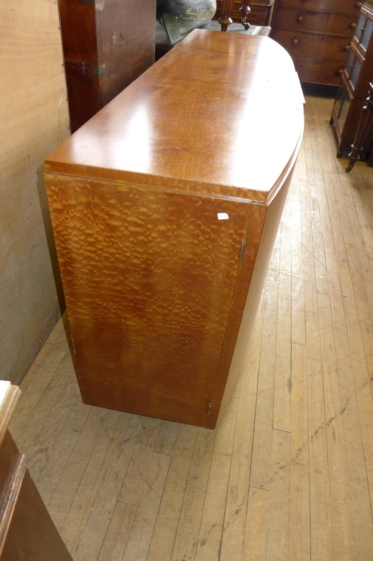 An Art Deco lacewood break front sideboard Having four drawers flanked by two cupboard doors, - Image 4 of 10