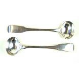 A pair of George III hallmarked silver mustard spoons Each of plain form,