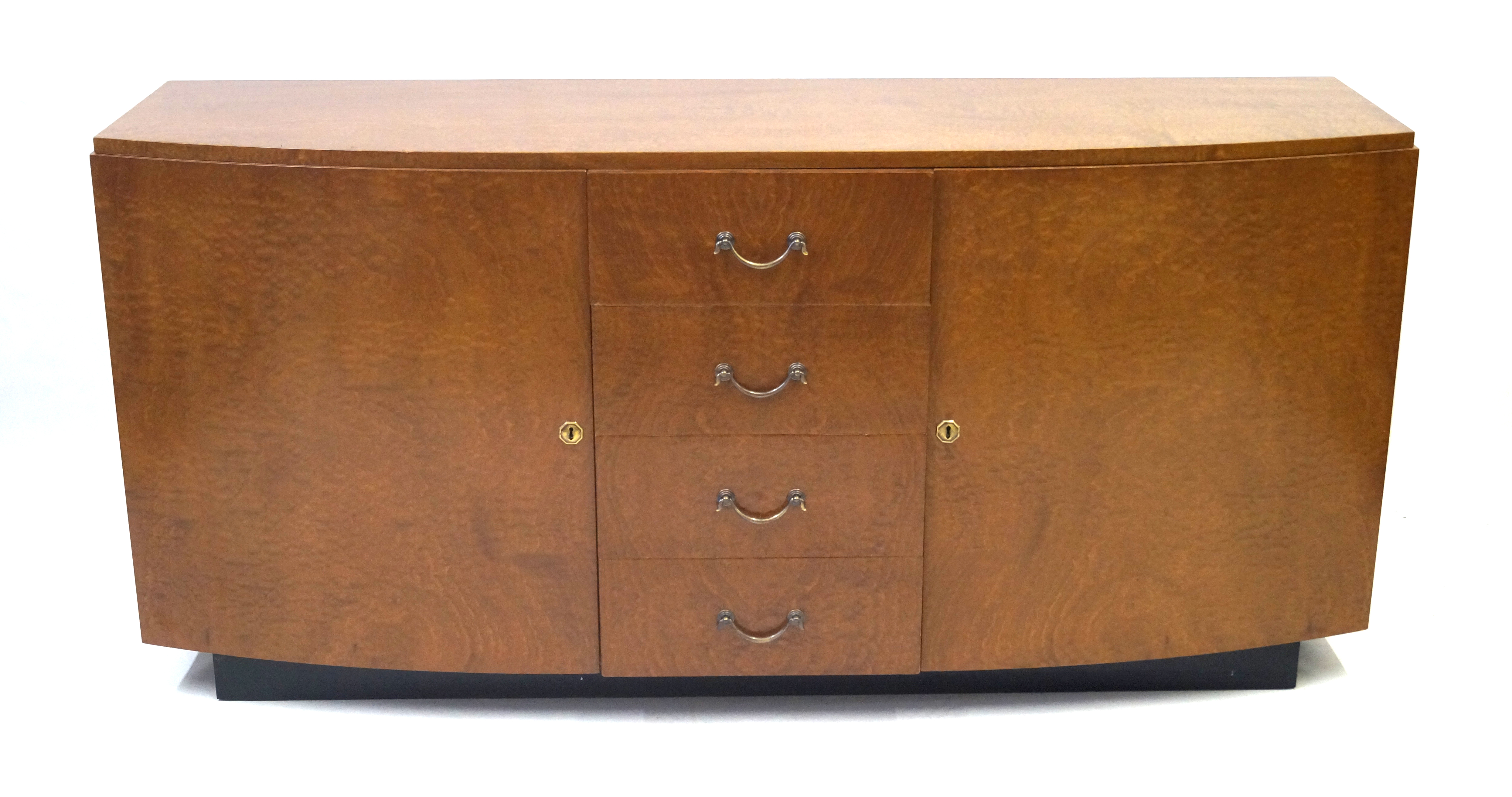 An Art Deco lacewood break front sideboard Having four drawers flanked by two cupboard doors, - Image 10 of 10