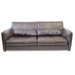 A stylish contemporary Italian leather sofa by Cierre The cool low rectangular form featuring