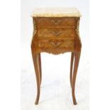 A French Louis XV revival bedside cabinet,