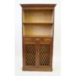 A 19th Century oak bookcase The moulded cornice above open shelf,