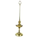 An unusual brass oil lamp Circa 1900,