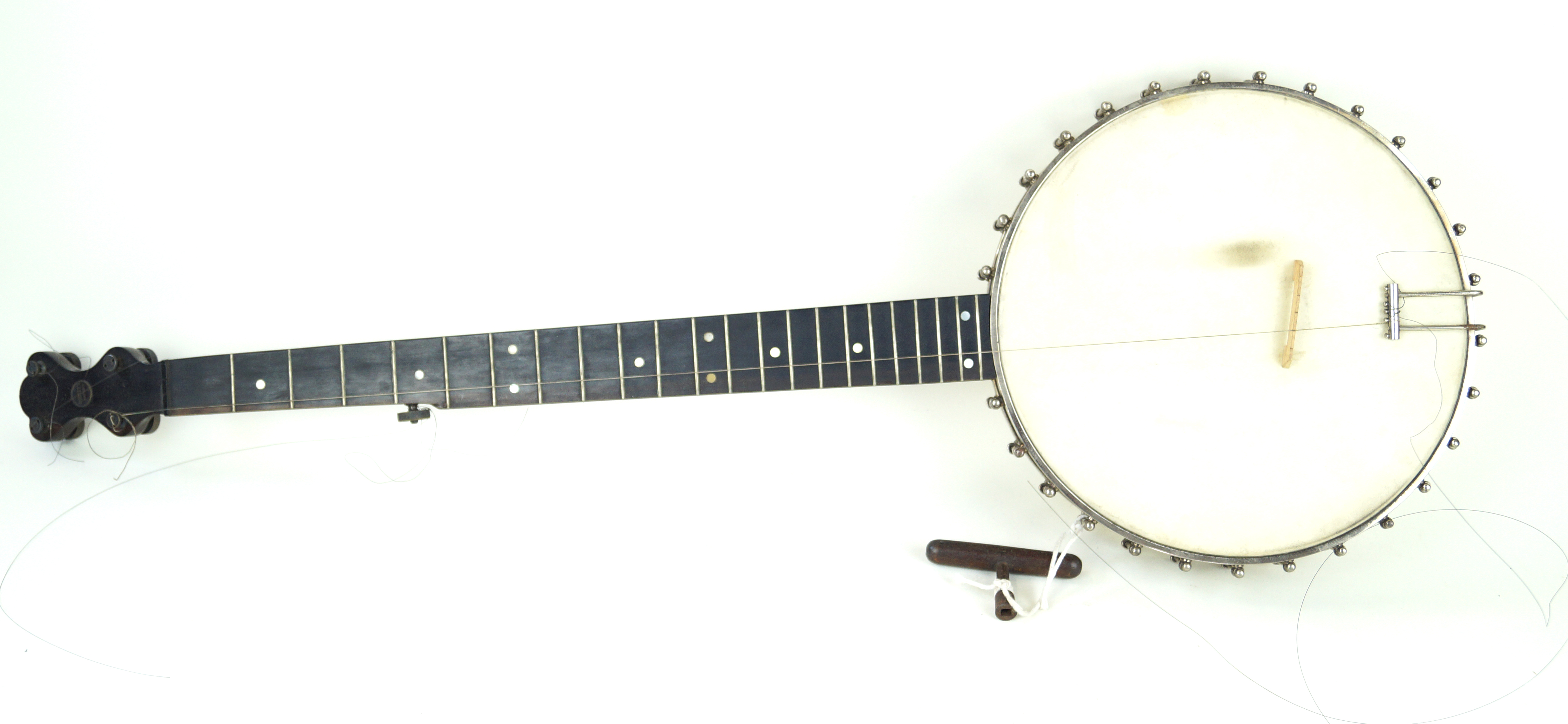 An English Stainer of London Hewett's patent banjo Fitted in carrying case and complete with a