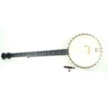 An English Stainer of London Hewett's patent banjo Fitted in carrying case and complete with a