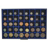 A tray containing forty bronze Roman coins To include eight Sestertii, Emperors to include Hadrian,