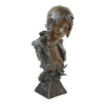 A late 19th/early20th Century bronze bust 'Salammbo' Signed N.