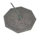 A 19th Century slate sundial Constructed for The Rev. Henry Moore Julianstown Vicarage by D.