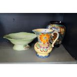 A mixed lot of Art Deco ceramics to include Carltonware leaf bowl, etc.