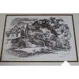 Tom Gourdie - pencil signed print, 'Old Bridge, Seves'.