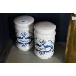 A pair of reproduction drug jars.