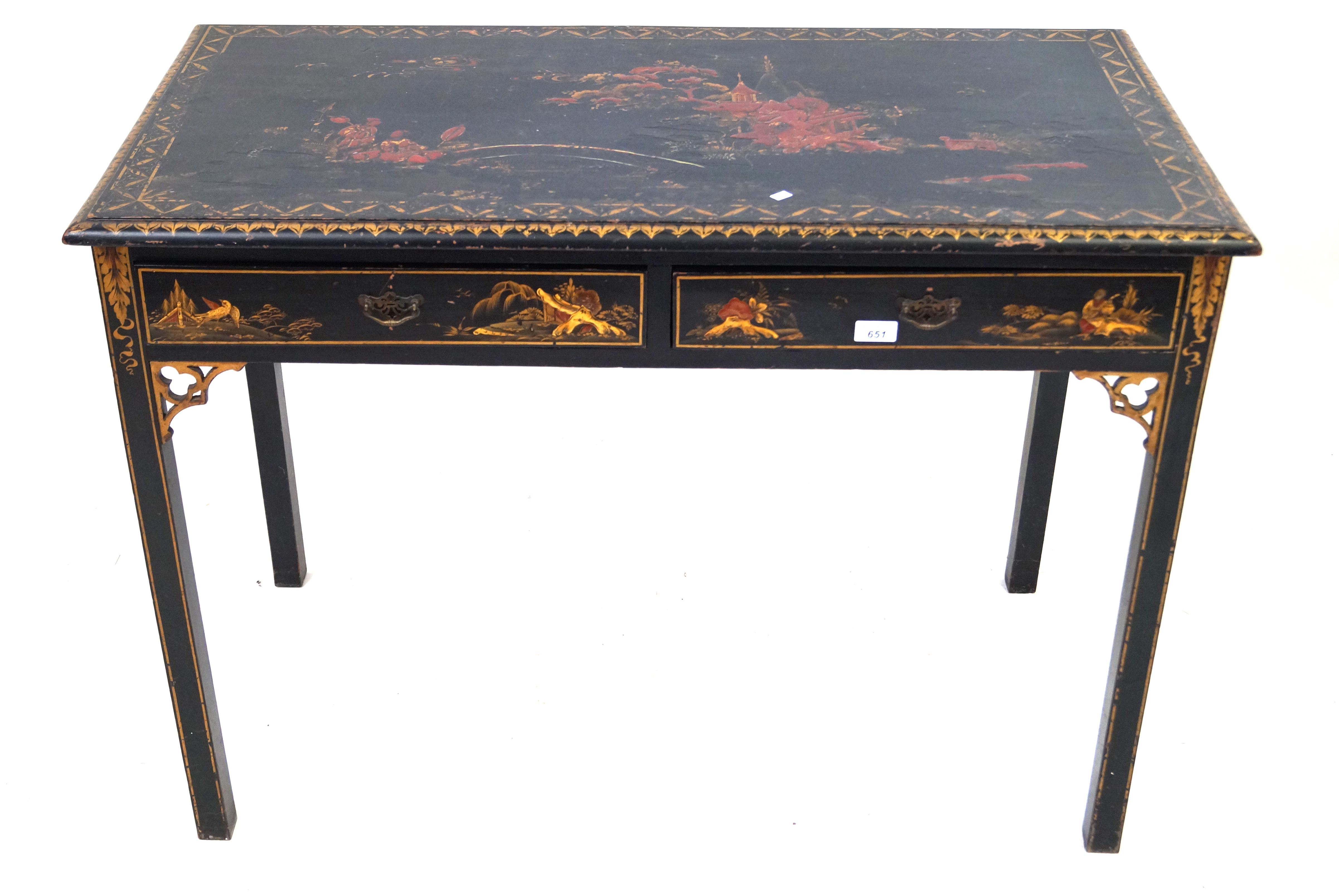 A highly decorative George II style lacquered side table,