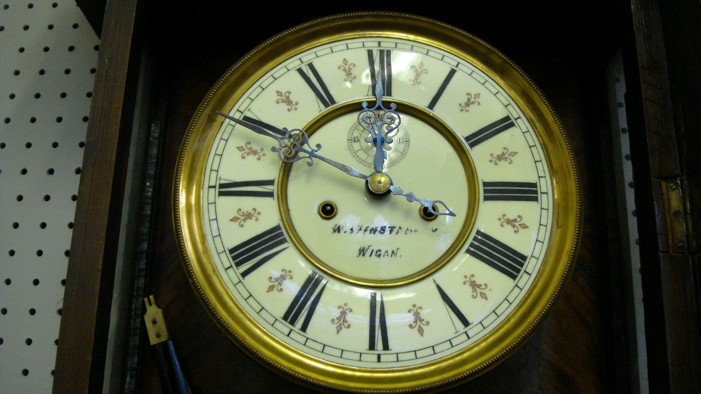 A 19th Century Continental walnut cased Vienna-type wall clock, - Image 2 of 8