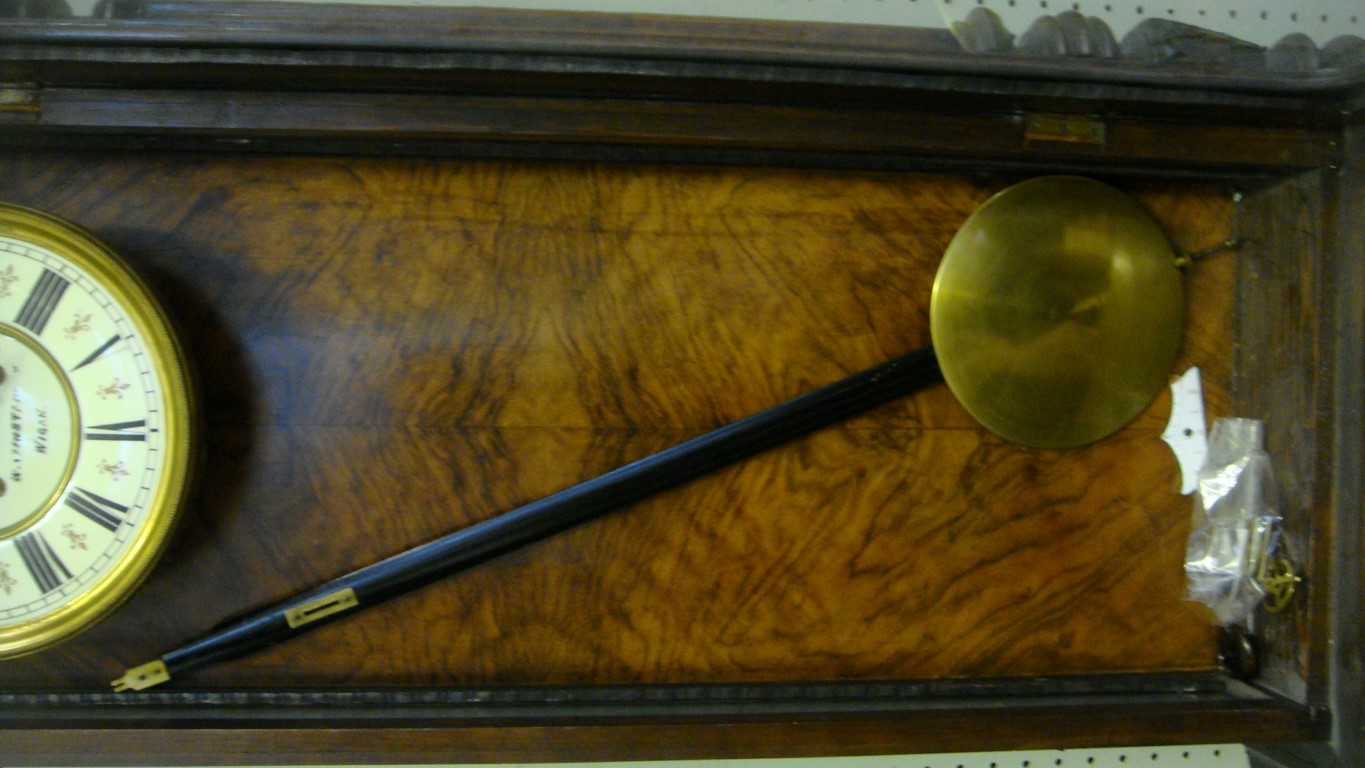 A 19th Century Continental walnut cased Vienna-type wall clock, - Image 5 of 8