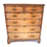 A George III mahogany straight front bedroom chest The moulded top above two short and four long