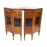 A pair of fine quality and highly decorative 19th Century inlaid and lacquered low corner