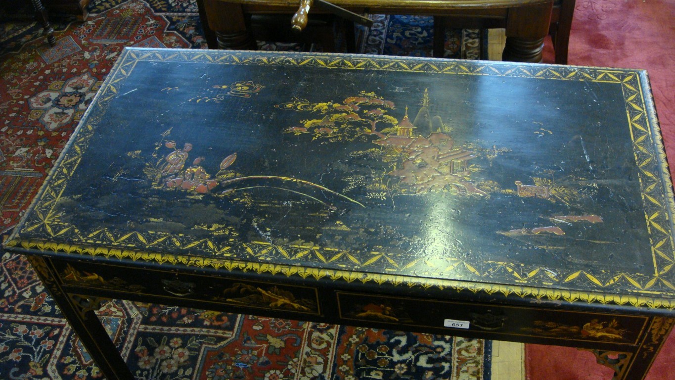 A highly decorative George II style lacquered side table, - Image 2 of 14
